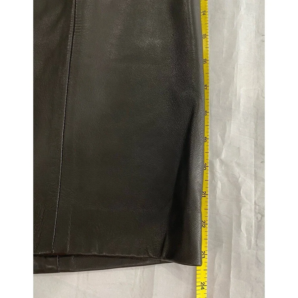 Talbots Skirt Women’s Size 6 Color Brown Leather Lined - Picture 4 of 10
